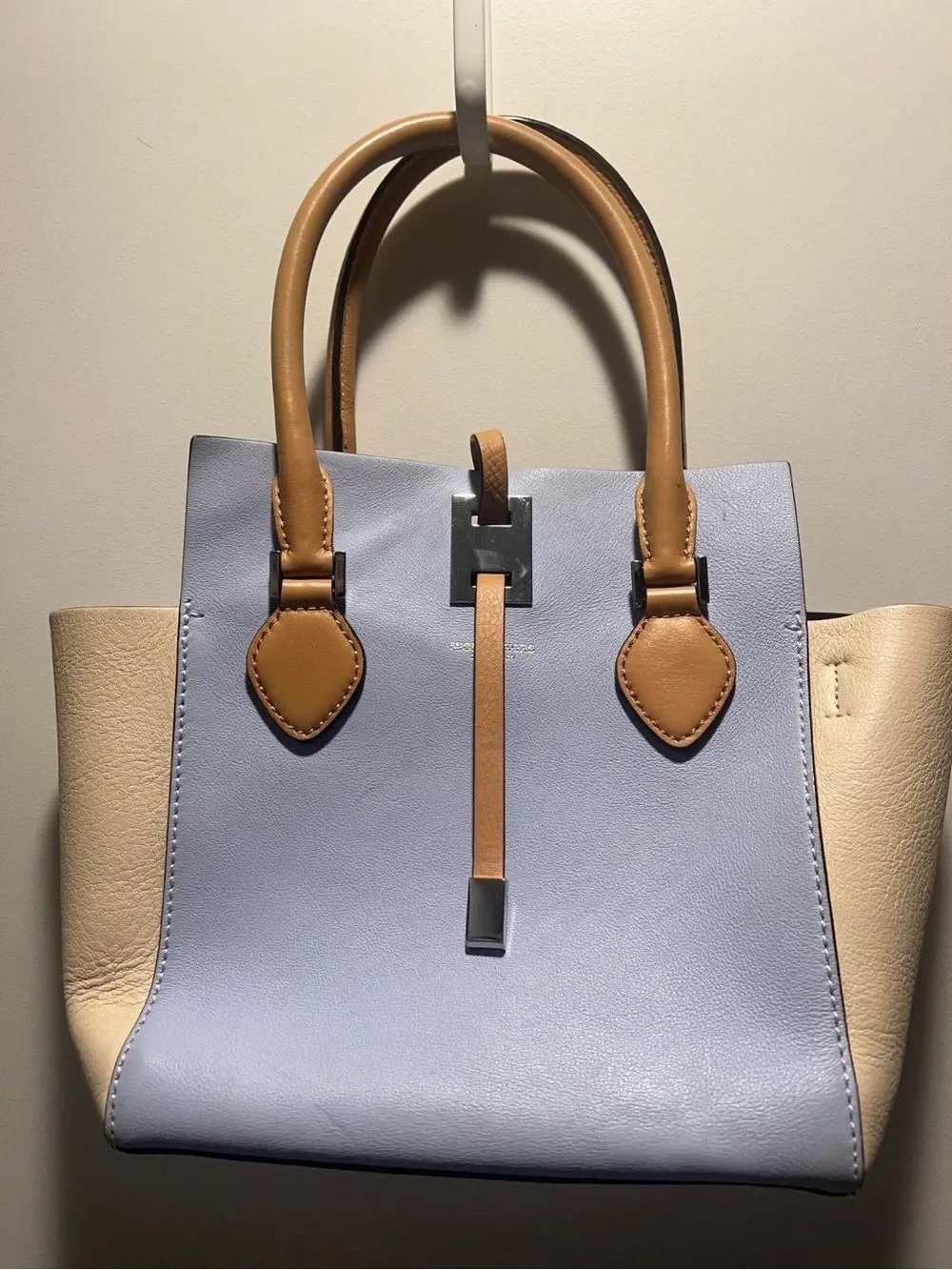 Michael Kors triTone Matilda Leather Tote in Lavender, Tan and Cream